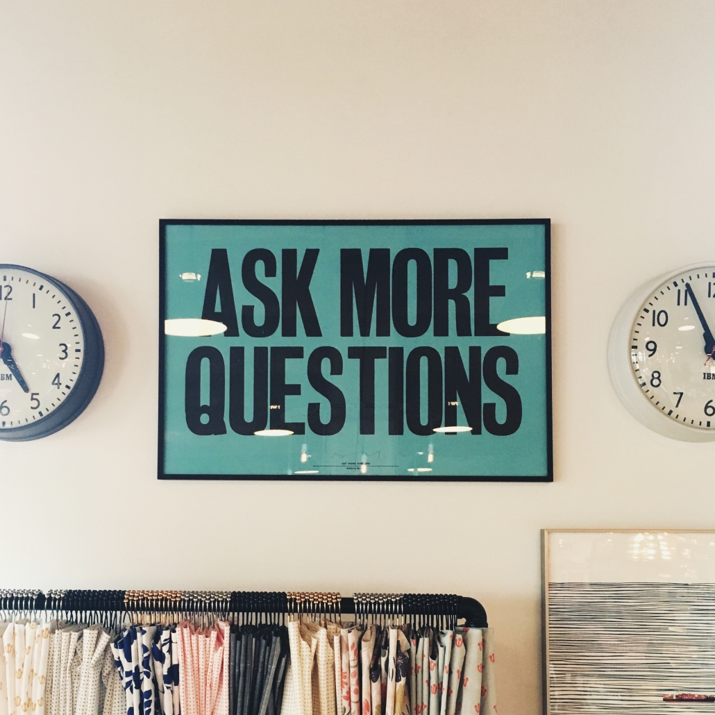 Ask more questions text in a frame